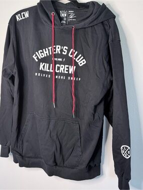 Kill Crew Black Hoodie with Red Drawstrings & White Chest Graphic